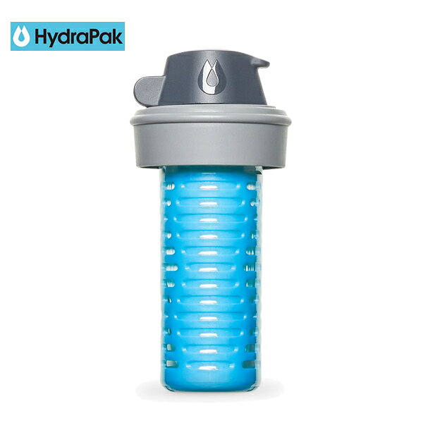 携帯ウォーターフィルター（浄水器） ●多くのハイドラパック製品に対応 ●軽量(約50g) ＆ コンパクト ●日本製の中空糸膜で安心 ●お手入れ簡単 ●100% BPA, PVCフリー このハイドラパックの新しい42mmフィルターキャップは、シーカー、フラックスなどハイドラパックの42mm径キャップのフレキシブルボトルに取り付けることができます。使い方は簡単。ボトルを絞るだけです。フィルターを通して、ろ過された水を他の水筒に保管したり、直接飲んだりすることが可能です。 【適合モデル】 ・シーカーシリーズ ・フラックスシリーズ ・ウルトラフラスクシリーズ ・スカイフラスクシリーズ ■大腸菌、寄生虫の包嚢（99.99%除去） ■3.0ミクロン以上のマイクロプラスチック（99.99%除去） 【注意】フィルターの性能を最大限に発揮させるために、可能な限り透明できれいな水を使用して下さい。濁度の高い水はフィルターの性能を低下させ、寿命を縮めることになります。魚などの生き物がいない川の水、海水、汽水（淡水と海水が混じった湖の水など）、化学的に汚染された水（採掘池、工業用水、農業用水、生活排水の近くなど）には、絶対にフィルターを使用しないで下さい。本フィルターではこれらの水源からの水を飲用にすることはできません。 ※本フィルターはウイルスを除去するものではありません。 サイズ／直径50mm x 129mm　 重量／57g　 素　材／PP、POM、EPDM、シリコン、ホローファイバー 付属品／バックフラッシュアダプター フィルター使用可能温度：4℃〜50℃ 生産国／中国製　100％ BPA & PVC フリー ※商品内容につきましては、メーカーから予告なく変更される場合がございます。 【HydraPak　ハイドラパック】【ハイドレーション　浄水器】【登山　トレイルランニング】　