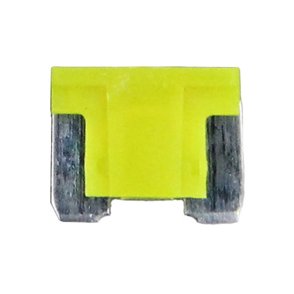 光る低背ヒューズ 20A 5個セット 黄 DC12/24V兼用 切れる光るとLED 11×9mm 小型 小さい 交換 予備 電装