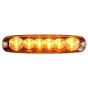 【Pa-manオリジナル】 フラットマーカーランプ クリアレンズ 6LED(オレンジ) DC12V-24V 防水 SMD採用 超薄型コンパクト 明るい トレーラーヘッド/積載車に トラック外装