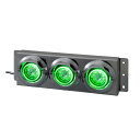 【Pa-manオリジナル】 車高灯 blackhole 4LED×3連 DC24V 防水IPX7 グリーン 省エネ トラック 外装 ヘッドランプ