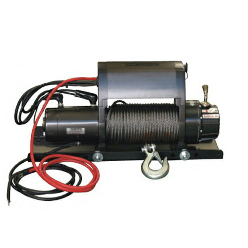 電動ウインチ DC24V 組立式 準防水 最大牽引3300kg 吊下げ1100kg 巻き上げ/下げ 有線リモコン ホイスト..