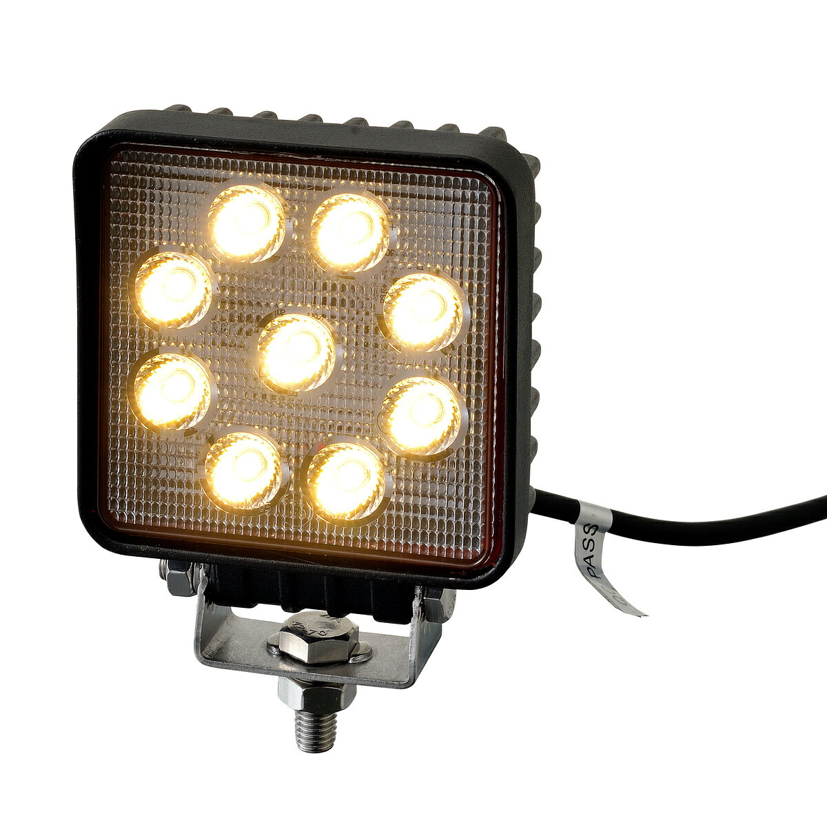 【Pa-manオリジナル】 9LEDワークランプ 電球色 DC9〜80V 防水 角型 IP67 高輝度 ...