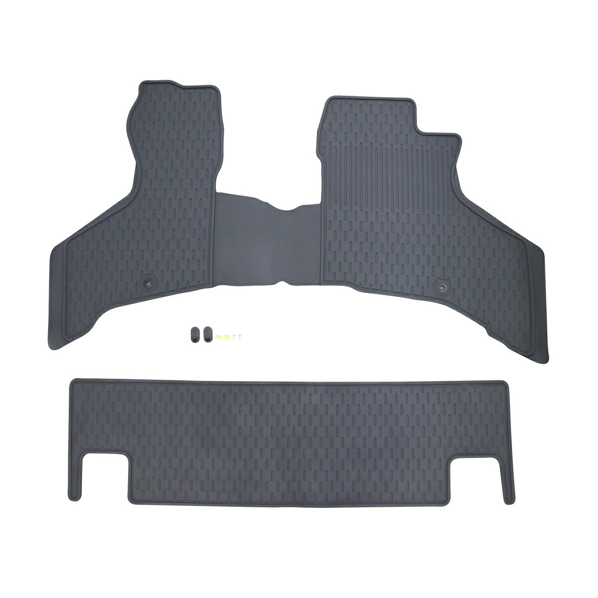 フロアマット 軽トラック用 ゴムマットセット ダイハツ ハイゼットカーゴ(R3/12〜) 黒