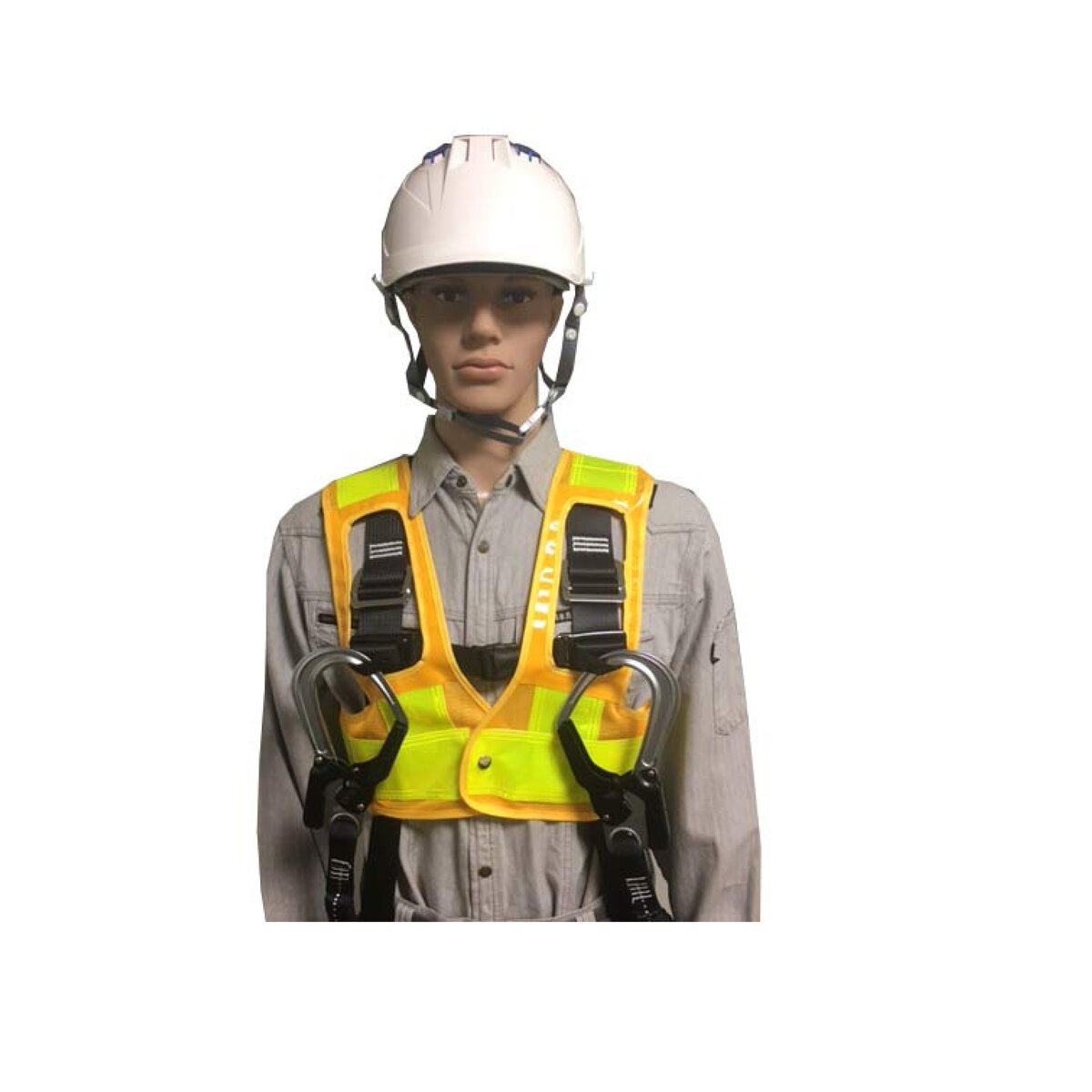 フルハーネス用安全ベスト 紺白 着丈40cm フリーサイズ 反射ベスト 道路工事 夜間 安全対策 3