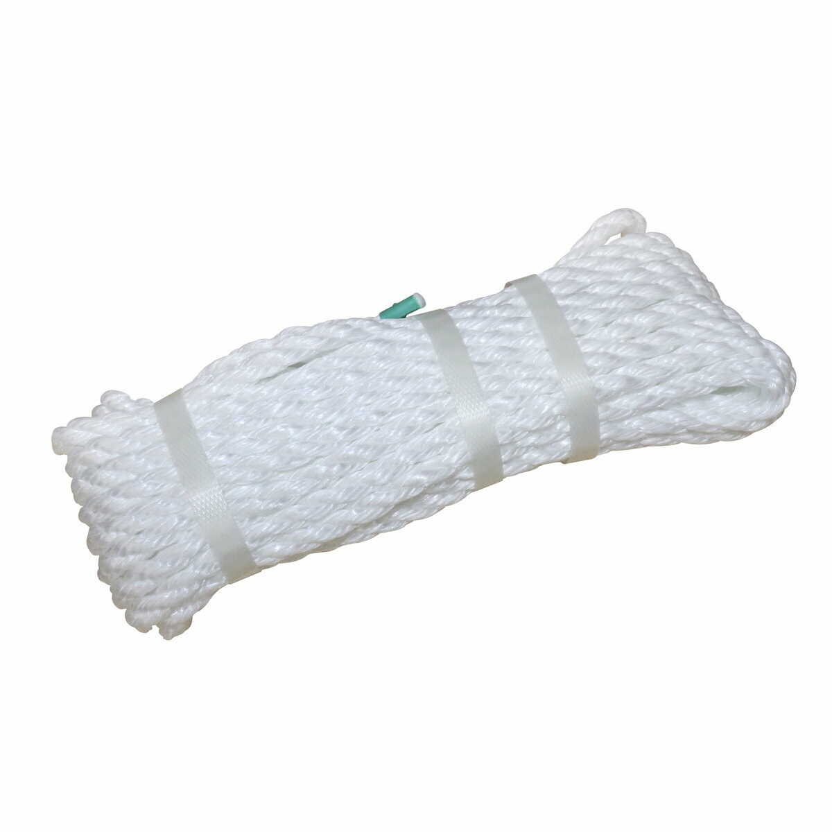 【Pa-manオリジナル】 トラックロープ φ9mm×20m 白 ポリプロピレン 両端ワッカ 三つ打 切断荷重800kgf ..