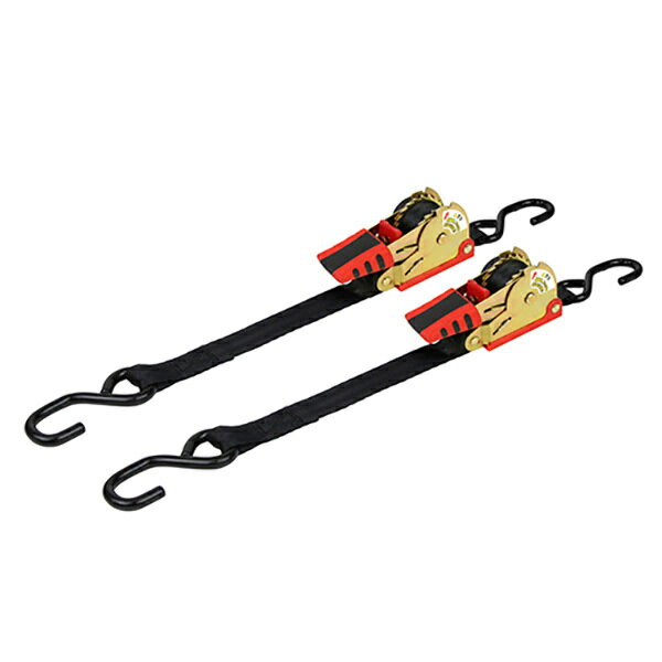 ラッシングベルト 自動巻取 幅25mm 固定0.4m 巻取2m 2本組 ラチェット S字フック 荷締機 荷締め ガッチャ トラック 荷崩れ防止