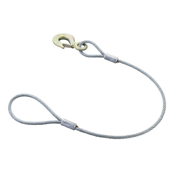 ワイヤー ロープ メッキ アイフック ストッパー付 1ton用 Φ9mm 1本入 トラック用品