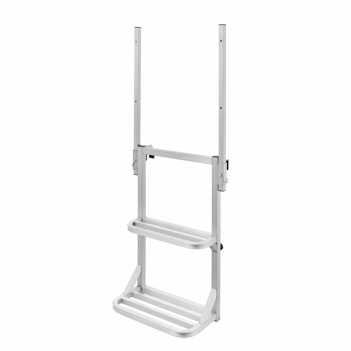 Rakuten - 荷台アクセスハシゴ トラック あおり用 昇降ステップ 幅広 アルミ製 耐荷重120kg 安全対策 AL7450 【伸縮式 両手すり付】