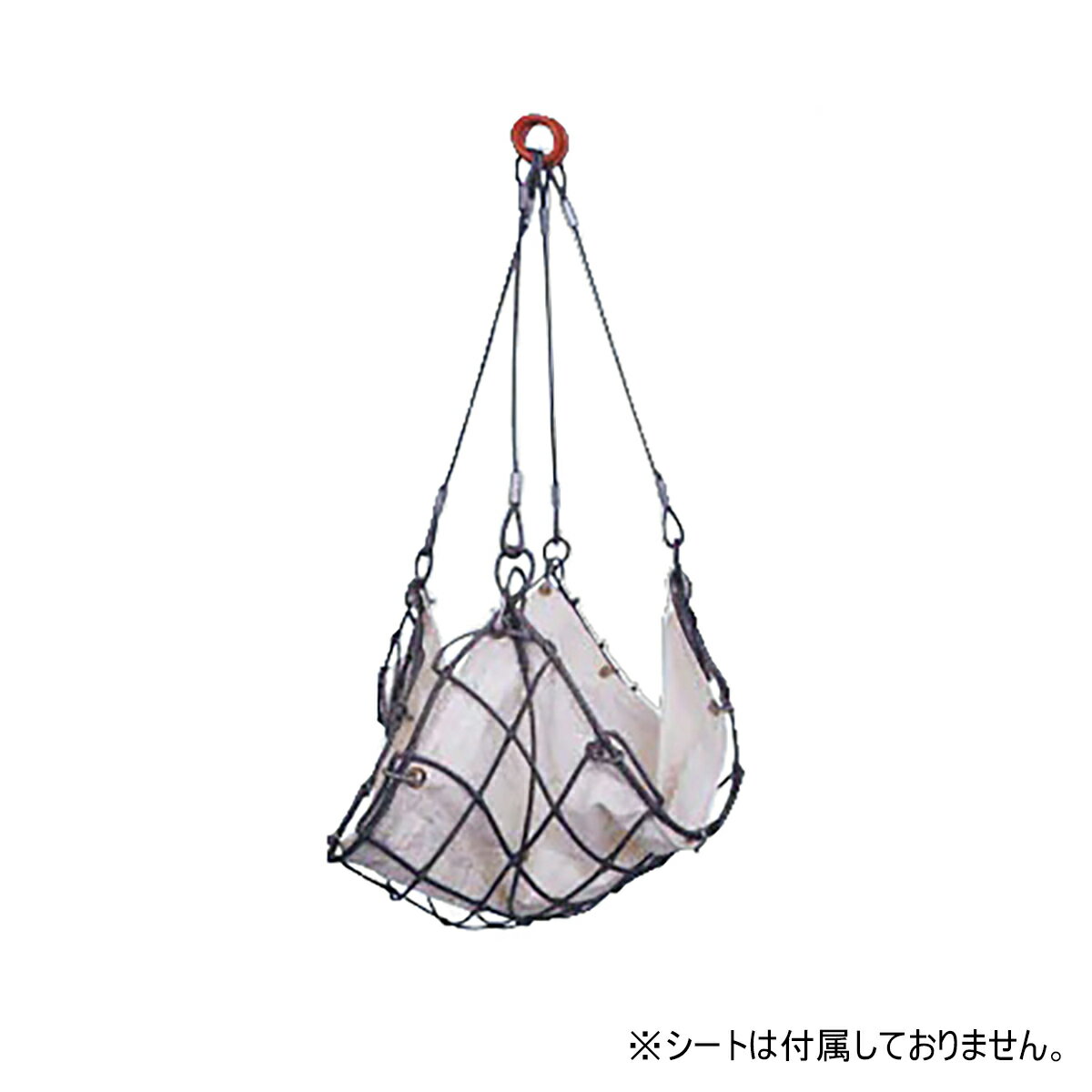 ワイヤーモッコ シートなし 1.2m角 網目サイズ120mm スリング 吊具 ロープ 120cm×120cm DIY 工具 その他