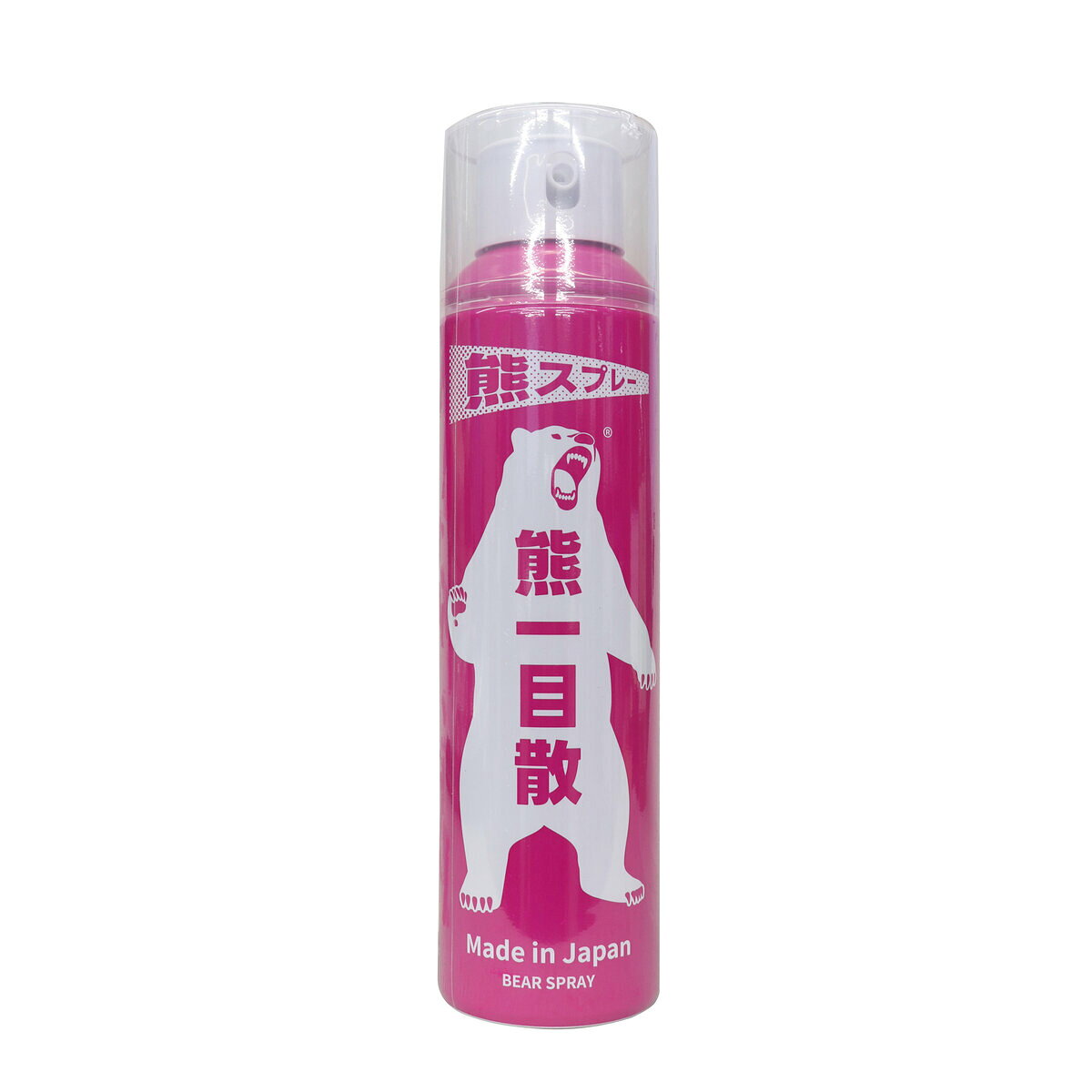 ●シンプルなキャップで誤噴射防止。 ●使い慣れたノズルで直感的な操作。 ●凹んだボタンでご噴射予防。 ●握りやすいボトル径。 ●高視認性ピンクカラーで視認性抜群。 ●環境に配慮したLPガス使用（HFC不使用）。 ●安心の国産・MADE IN JAPAN。 ●特許出願中の独自設計。 ●透明キャップで、開封前でもノズルの向きを確認可能。 ●火気厳禁 第四類 アルコール類 危険等級2 ●サイズ：高さ 約205mm × 直径 約53mm ●内容量：280ml ●使用ガス：LPガス ●有効成分：カプサイシン 2％以上（カプサイシノイドを含みます） ●噴射方式：霧状高圧噴射式 ●保証期限：購入後1年 ●使用期限：製造後5年を目安にご使用ください。 ●有効動物：ヒグマ・ツキノワグマ・イノシシなど 【想定される使用シーン】 登山者 キャンプ／サイクリング／散歩／ゴルフ／釣り／山菜・キノコ狩り／山間部での保守管理業務 農業従事者：農場や果樹園での熊対策に最適。 日常使い：熊の出没が報告される地域では、玄関先に常備して家族の安全を守るツールとして。 ●自重：0.28kg ●運賃重量：0.33kg