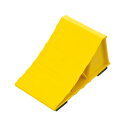 タイヤストッパー 2個セット 120×205×110mm イエロー 樹脂製 軽量 滑り止めゴム付 車輪止め 輪留め 自動車用