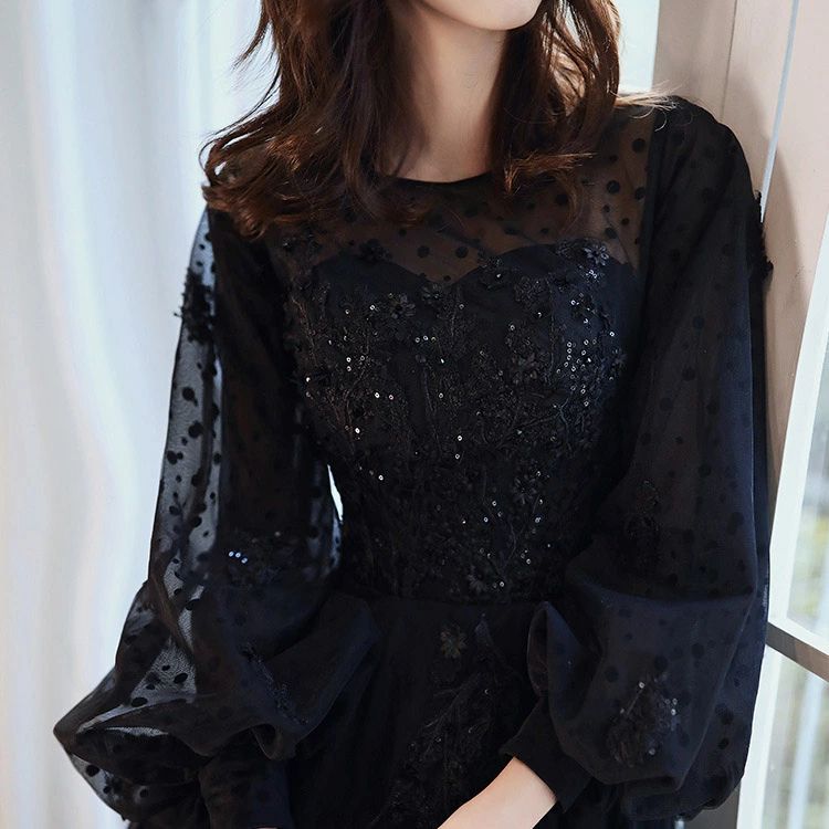 キラキラ スパンコール 花柄 ビーズ キレイめ パーティードレス Aライン 演奏会ドレス コンサート コンクール S M L XL XXL XXXL