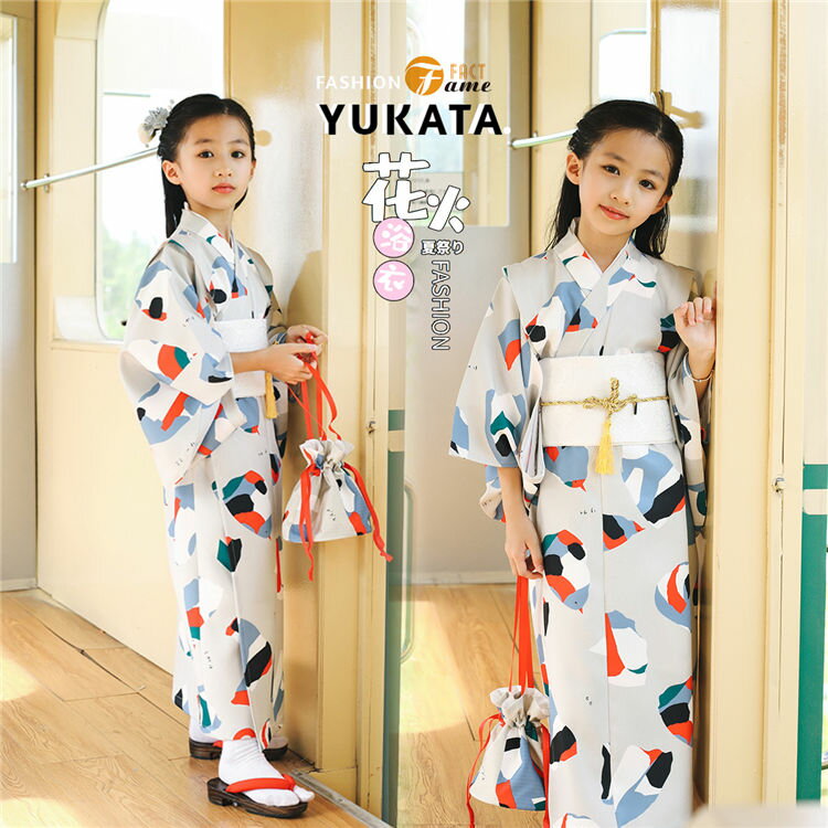 浴衣 キッズ 子供用 浴衣セット 女の子 ドレス 子供 2点セット 作り帯 蝶結び セパレート 着物 ハロウィン コスプレゆかた 七五三 ガー..