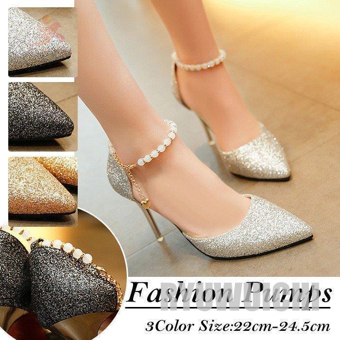 Sports Sandal - レディース 結婚式 パンプス サンダル キラキラ sandal さんだる パーティーサンダル ハイヒール ヒールサンダル 二次会 婦人靴