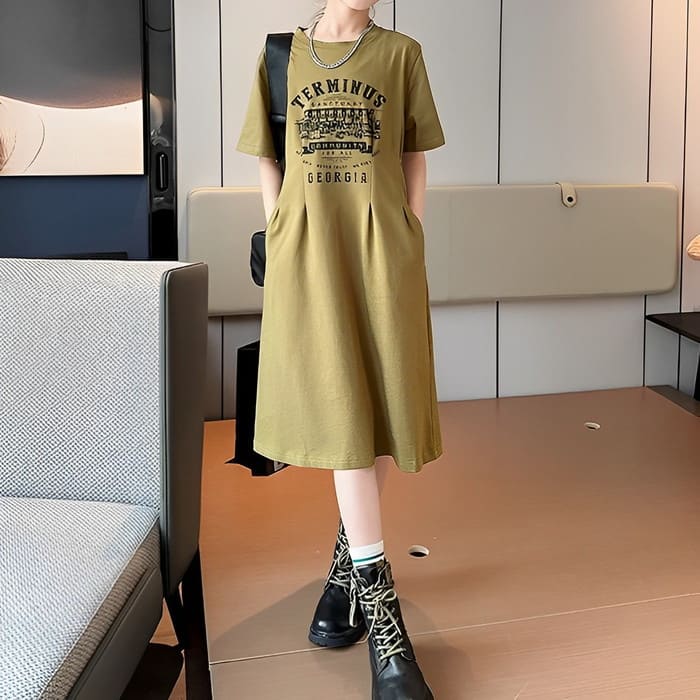 ツ ワンピース キッズ 女の子 ロゴTワンピ 春夏 半袖 ワンピース 通学 カジュアル ガーリー ダンス 可愛い 韓国 おしゃれ 16933