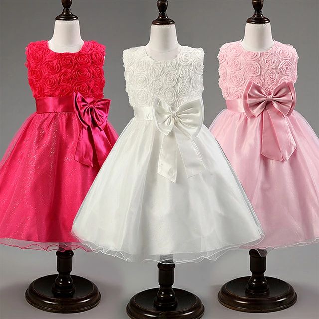 ッズドレス 演出服 ステージ衣装 ドレス ネイビー シャンパン色 パープル 赤 ブルー ローズ ホワイト ピンク 70-160cm 送料無料