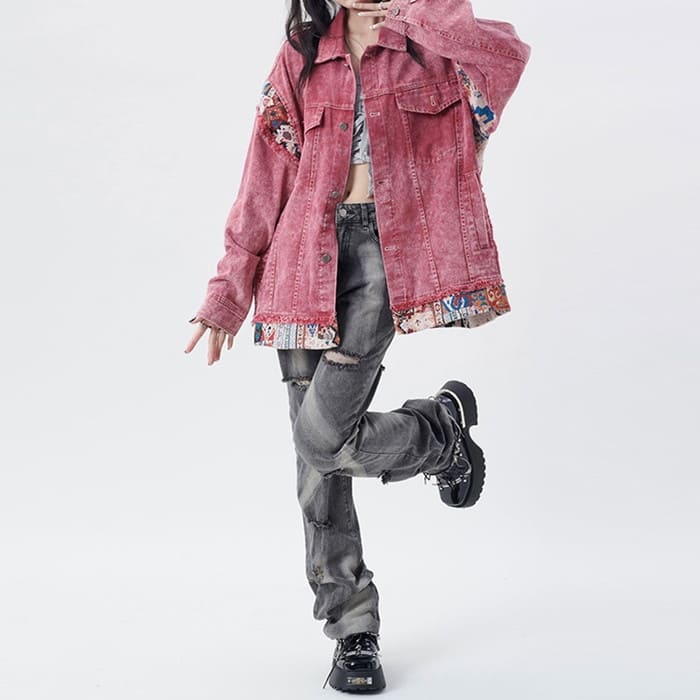 イヤード風 デニム ジャケット 秋春 アウター 通学 カジュアル ガーリー 可愛い きれいめ フォーマル 10代 20代 おしゃれ 17522