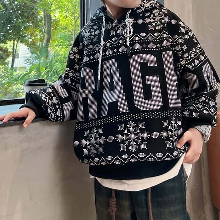 冬 長袖 トップス 通学 カジュアル ダンス ストリート ヒップホップ 韓国 子ども 子供服 キッズ ジュニア ファッション 17463