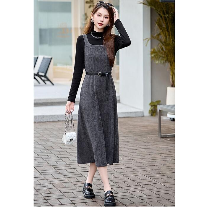 50代 40代 30代 20代 冬 秋 春 黒 ブラック グレー 赤 レッド 可愛い 大人 ミモレ丈 きれいめ カジュアル 2点セット カットソー