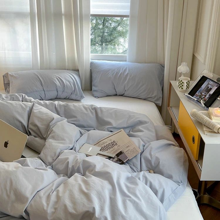 カバー イエロー パープル 春 夏 シングル ダブル コットン100% ベッド用品 布団カバー ピローケース 敷きカバー フラットシーツ