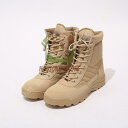 ミリタリーブーツ ショートブーツ ハイカット メンズ サバゲー ブーツ サイドジッパー 厚底靴 レースアップ アウトドアシューズ