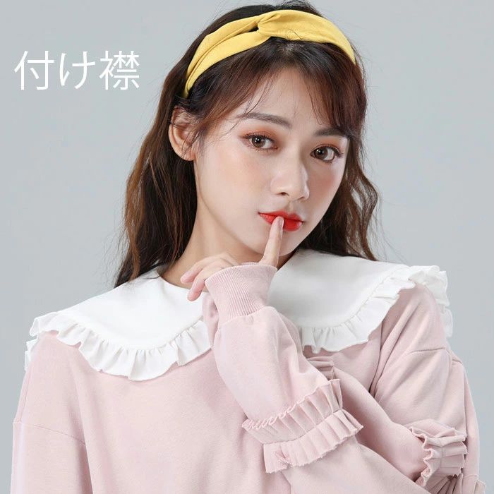 清楚でキュートなブラウス付け襟 フリル飾りで甘い印象を与えます 日常の着こなしに可愛さを添えます シフォン生地でフェミニンな印象に? ●おすすめポイント 《1》大きい襟で小顔効果も期待できます 《2》調節にできる紐で上手に着こなせます 《3...