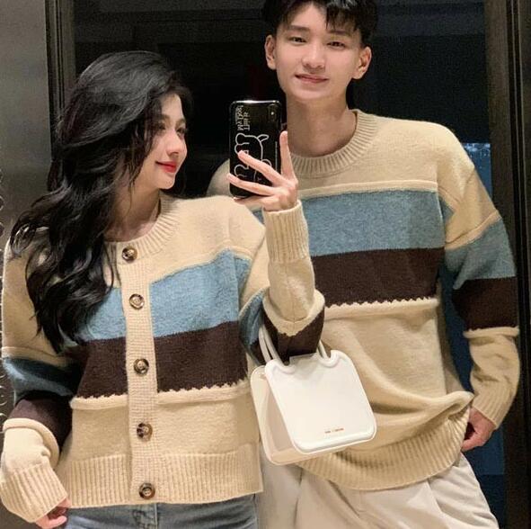 リスマス ニット ゆったり ベージュ 秋冬 カップル 恋人 親友 友達 姉妹 韓国 おしゃれ 可愛い 暖かい ..