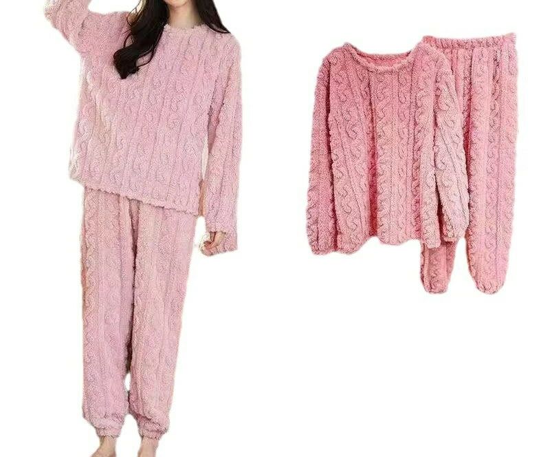 上品なジャカード柄 ルームウェア セットアップ レディース 秋冬 厚手 裏起毛 ゆるふわ おしゃれな家居服