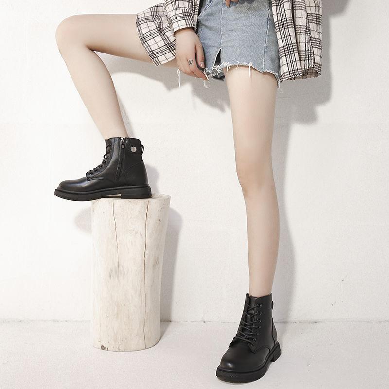 女性用 靴 ローヒール こなれ感 ハイカット ブーツ ブラック 秋冬 黒 レディース ブーティ 革 スニーカー PUレザー かっこいい