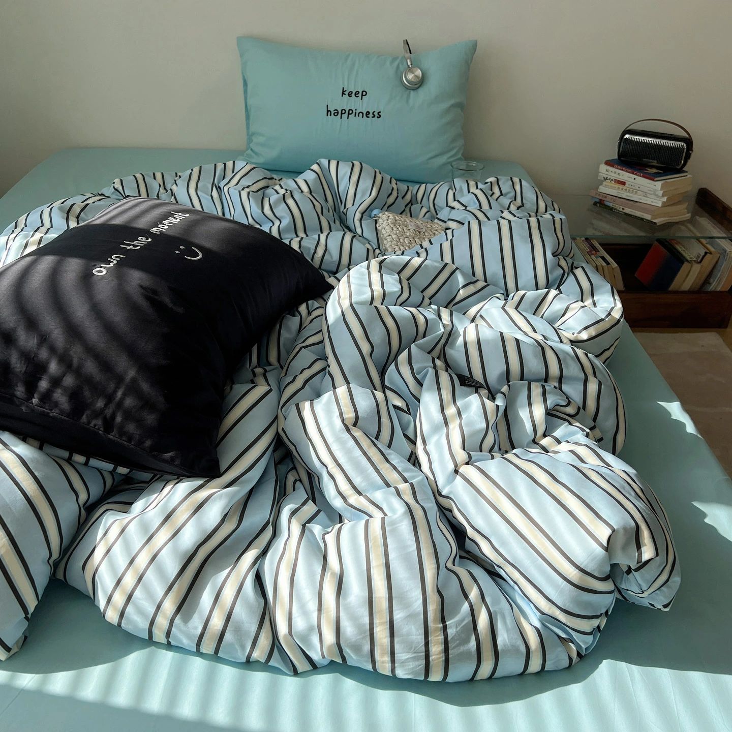 ドシーツ 枕カバー 敷き布団カバー インテリア 洗える 北欧 新生活 ベッド用品 四季通用 丸洗いOK 安心..