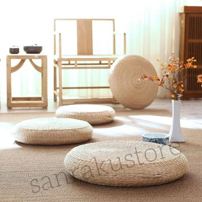 性 滑り止め 瞑想用 座蒲 ヨガ座布団ヒーリング インテリア 自然素材 和風 和室 丸 円形 座布団 低反発 直径40/45/50cm 厚さ10cm