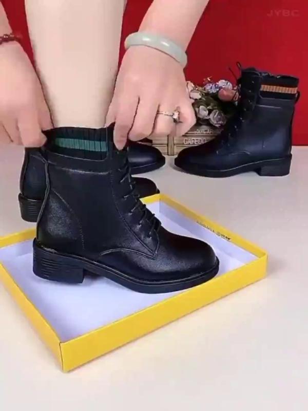 きれいめ かっこいい 黒 ソックス レディース ローヒール 柔ら スニーカーブーツ ファスナー チャンキーヒール 編み上げ ブーツ