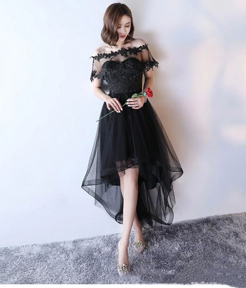 丈 オフショルダー シースルー ベアトップドレス 編み上げ 赤 ワインレッド Aライン 結婚式 演奏会 同窓会 お呼ばれ 二次会 花嫁 3