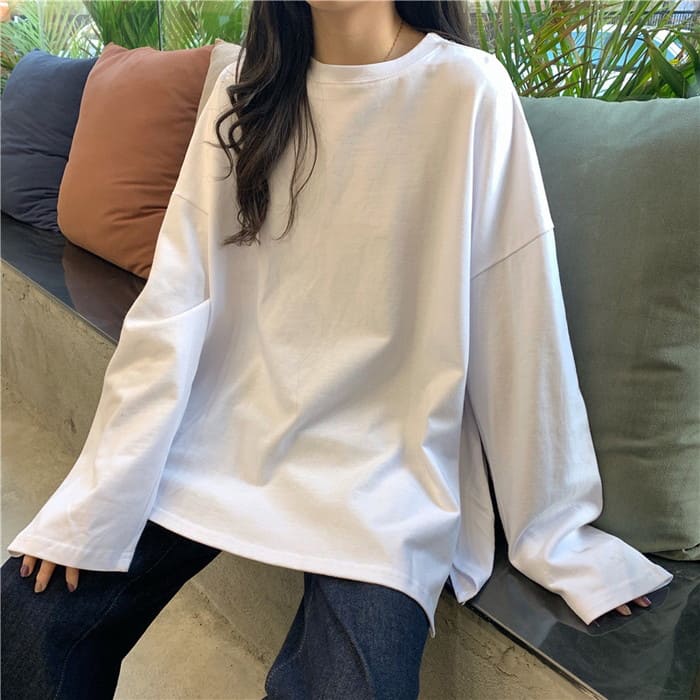 Other - 韓国 オーバーシルエット シンプル 長袖 Tシャツ 高校生 中学生 レディース b13156