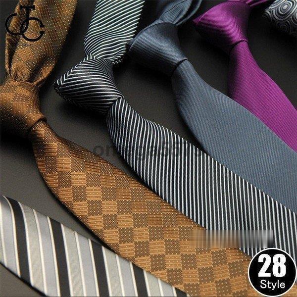 ビジネスネクタイ お兄系 チェック柄 ストライプ ドット柄 紳士 通勤 結婚式 二次会 就職 卒業式 パーティー