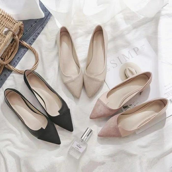 コンフォートシューズ フラットシューズ ポインテッドトゥ 靴 シューズ マタニティ 仕事用シューズ レディース スエード ローヒ