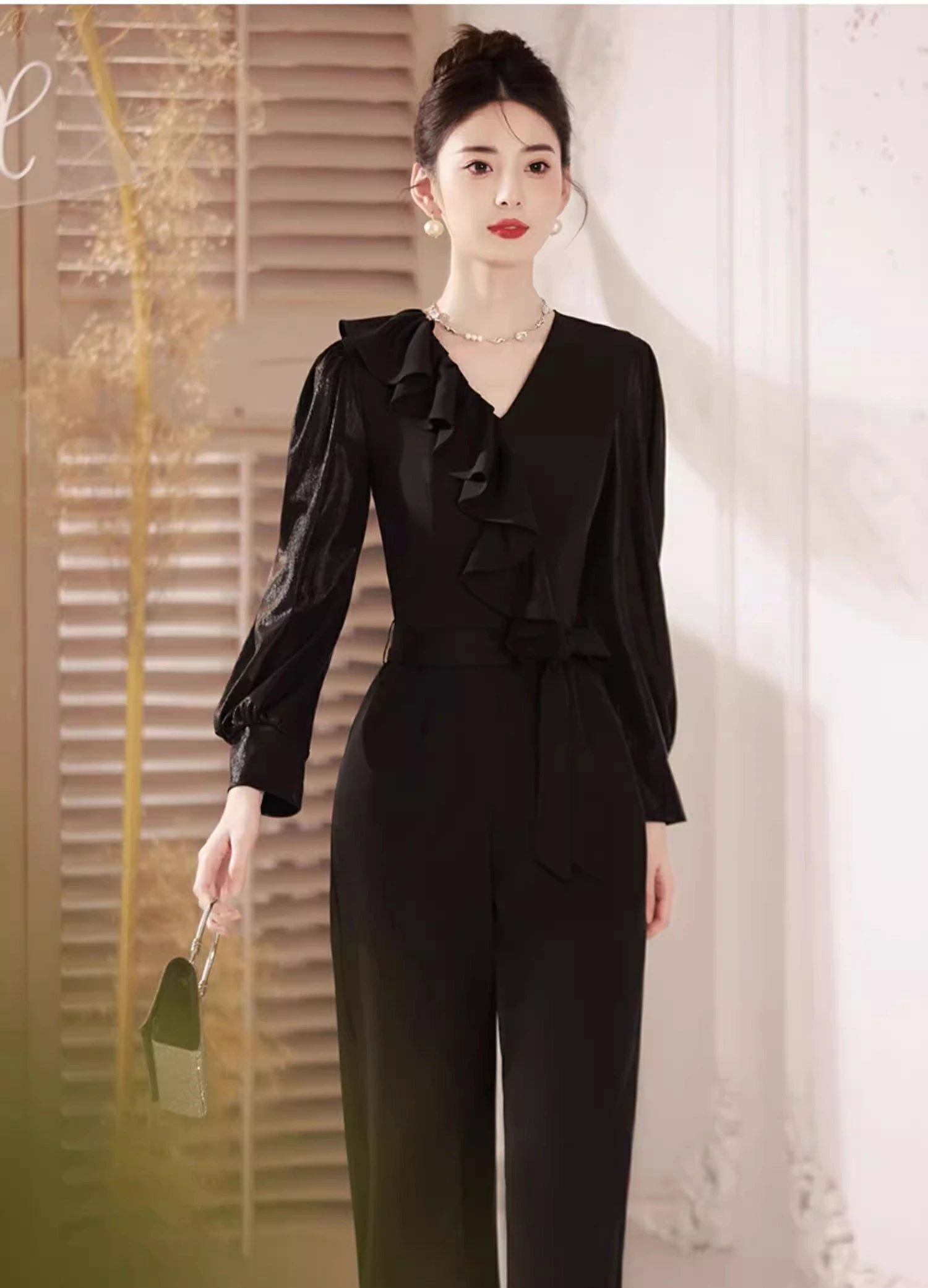 体型カバー パンツ ピアノ 発表会 卒業式 謝恩会 フォーマル 大きいサイズ 袖あり 発表会 お呼ばれ 二次会 20代 30代 40代