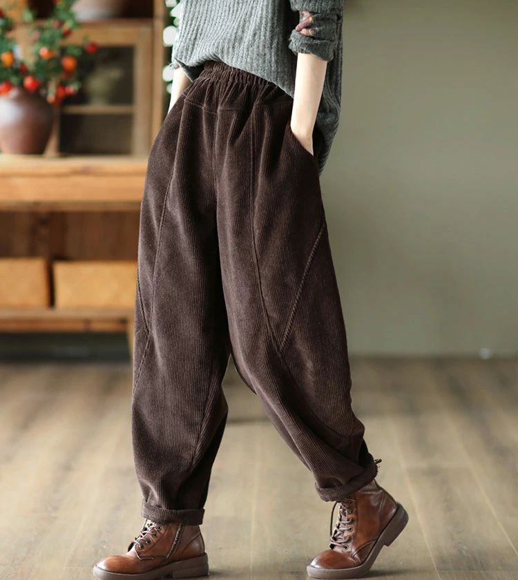 ロイパンツ ポケット付き ロングパンツ ゆったり ワイドパンツ ボトムス ズボン サーカスパンツ 美脚 レトロ 春 秋 冬 30代 40代
