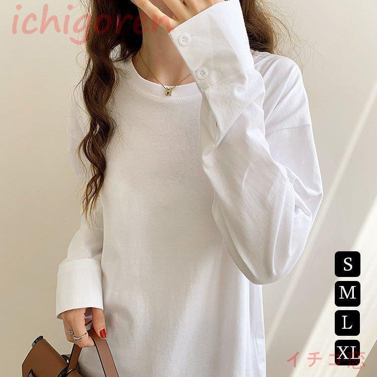 樂天商城 - レディース トップス 丸首 綿 カットソー ゆったり 20代 30代 40代 おしゃれ かわいい 大きいサイズ シンプル インナー UVカット