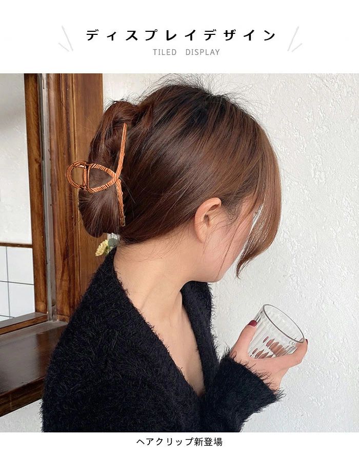 バンスクリップ バレッタ おしゃれ シンプル 木目 ヘアアクセサリー 髪飾り プレゼント 誕生日 ギフト 贈り物 春新作 3