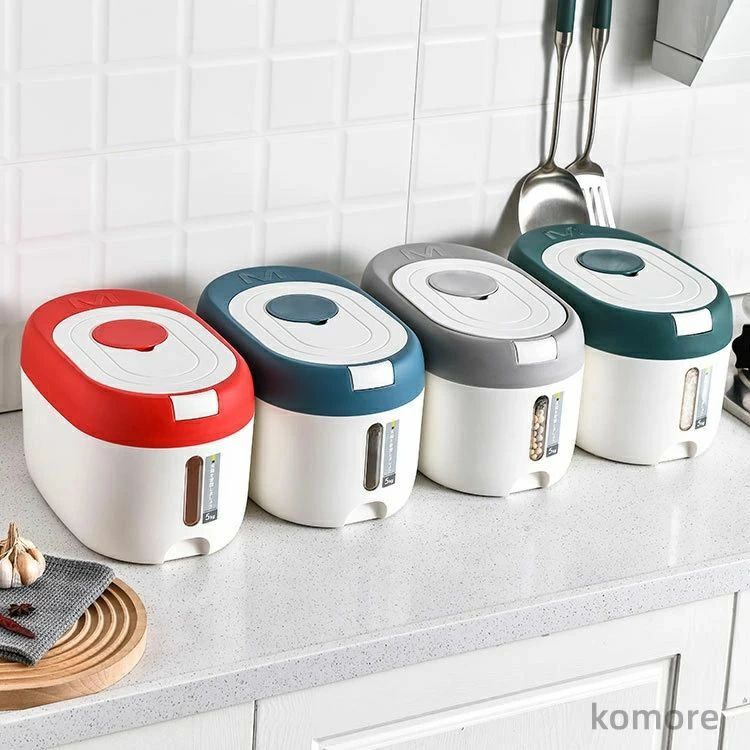 大豆 プラスチック ライスボックス 保存容器 キッチン収納 キッチン用品 おしゃれ シンプル 全4カラー お米収納 5kg