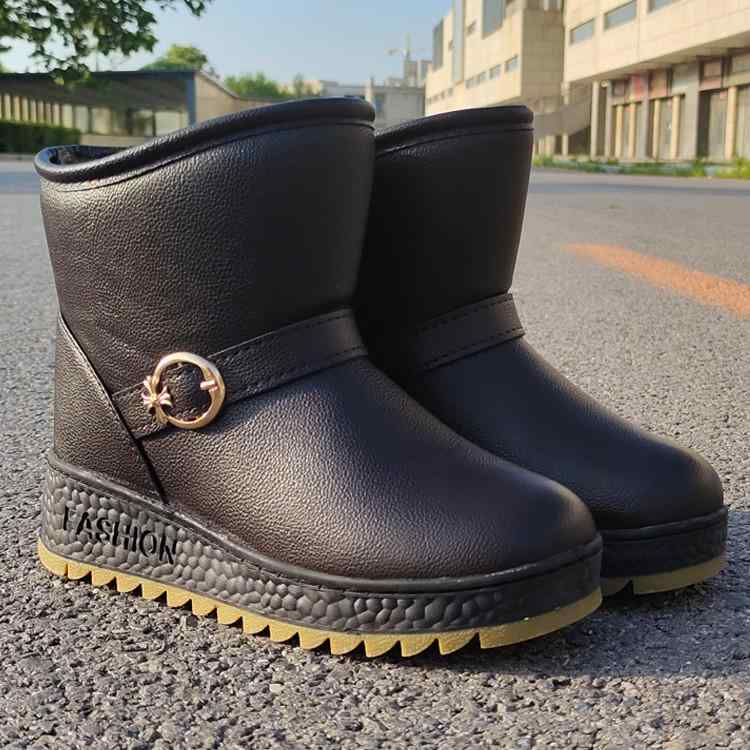 靴 シューズ ブーツ 無地 秋 裏起毛 黒 エンジニア 暖かい クツ レディース 茶色 ムートン風 冬 革 厚底 内ボア くつ PUレザー