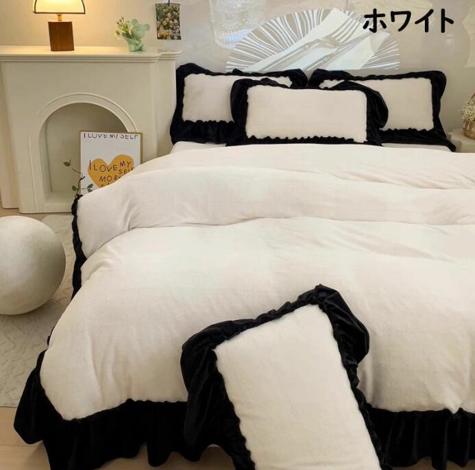 クイーン 3点4点セット掛け布団カバー ボックスシーツ/フラットシーツ 寝具カバーセット 防寒対策 静電..