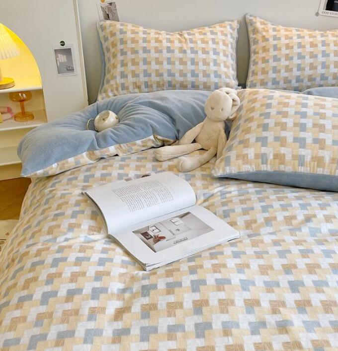 ーツ 暖かい 表面綿 可愛い 4点セット 掛け布団カバー 枕カバー 柔らかい 肌ざわり 洗える 寝具カバー..