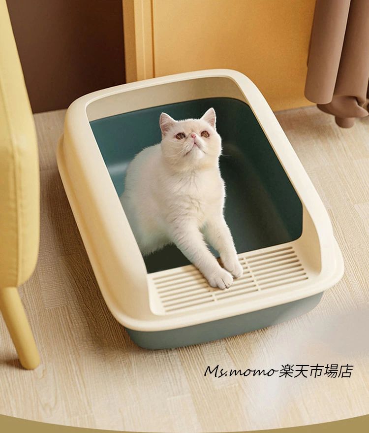 パブロ楽天市場店の猫トイレ 本体 大型 猫用トイレ 飛び散り防止トイレタリー キャットトイレ 飛び散り防止トイレタリー 猫用トイレ 大型｜アングル3