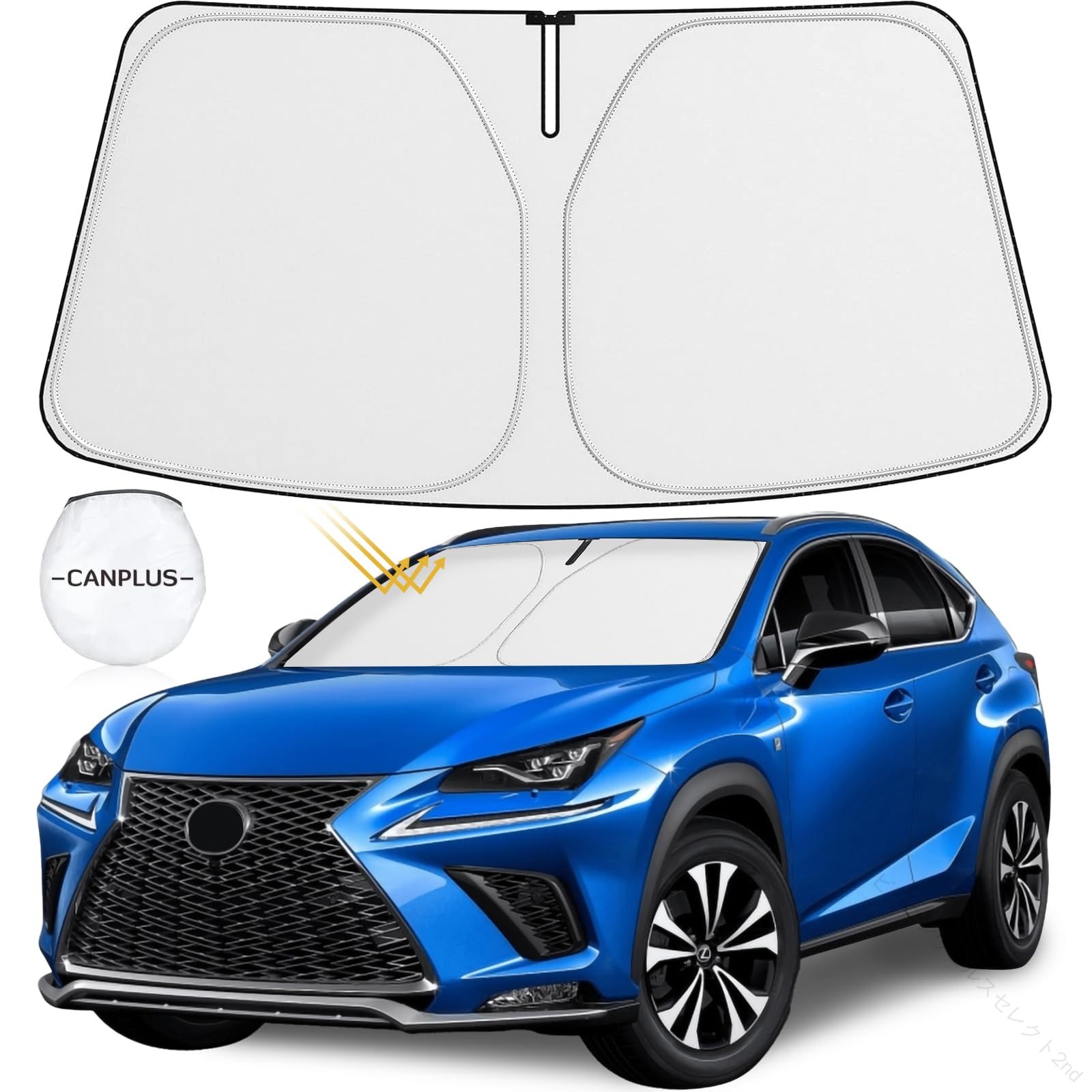 レクサス NX 20系 新型 2代目 専用 サンシェード NX250 NX350 NX350h 車用 遮光 UVカット 高密度生地 日焼け防止 劣化防止 断熱 サン 折り畳み式 簡単着脱