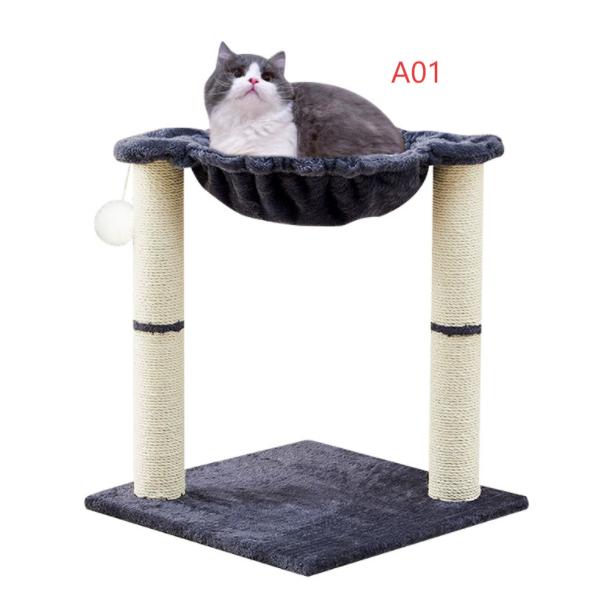 据え置きタイプ キャットツリー タワー 麻ひも 据え置き 小型 全高 34cm コンパクトサイズ 運動不足 ストレス解消 リラックス 設置 ペット用品 簡単 組立