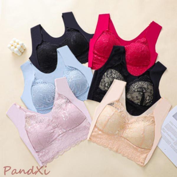 レースブラジャー 育乳ブラ ブラジャー ノンワイヤー ナイトブラ 総レース 脇肉 脇...