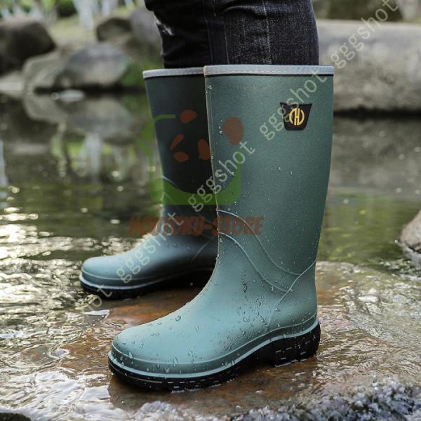 豪雨対策 歩きやすい 雨靴 梅雨対策 ロングブーツ 作業靴 アウトドア おしゃれ 雨靴 防滑 防水 軽量 防寒 長靴 ロング