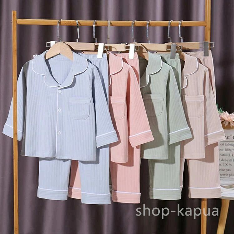 子供 パジャマ 女の子 男の子 キッズパジャマ 長袖 春秋 セットアップ 上下セット 可愛い 前開き 無地 寝間着 ルームウェア